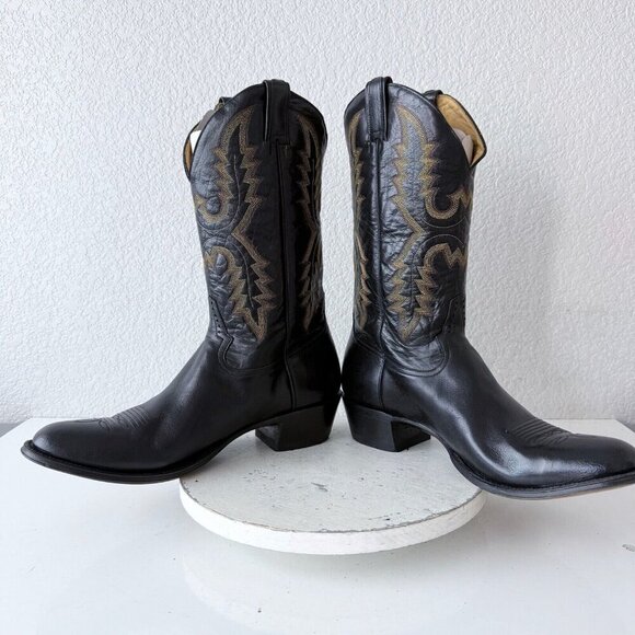 NEW Rod Patrick Mens Cowboy Boots Size 16.5 D Black Buffalo Western Round Toe - Picture 9 of 13